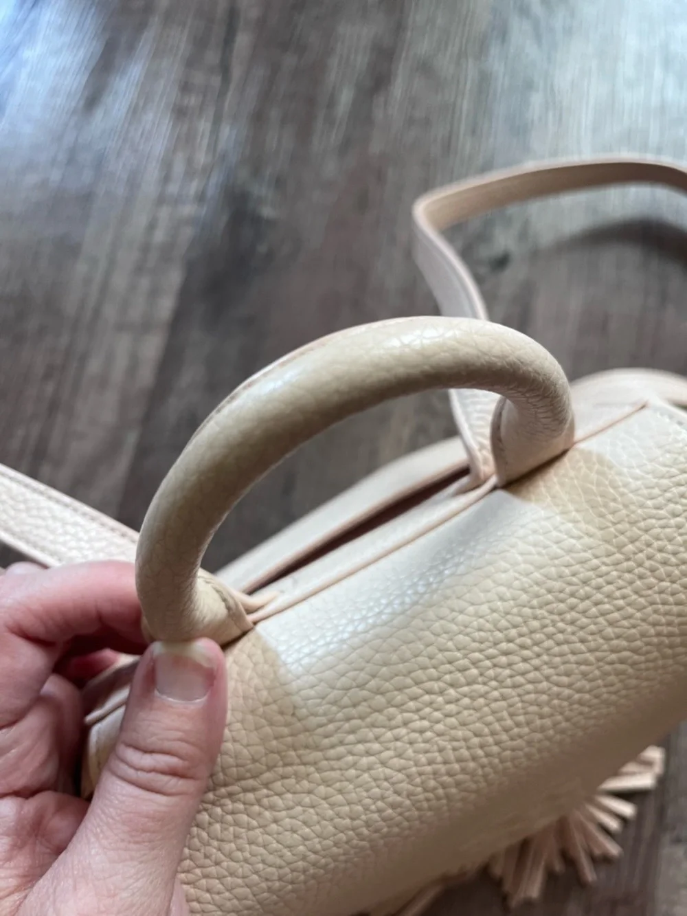 Tory Burch Thea Backpack Mini Pale Pink Pebbled Leather Tassel